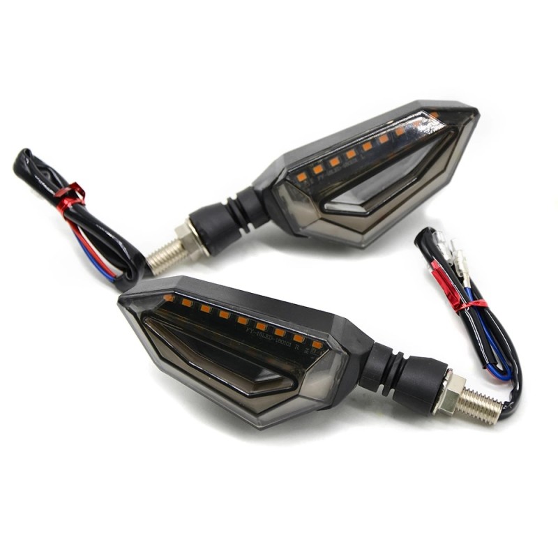 Set 2 lampi Semnalizare Moto cu LED, cu 2 functii, pozitie si semnalizare, 12V - AVX-T181220-1 - AVEX