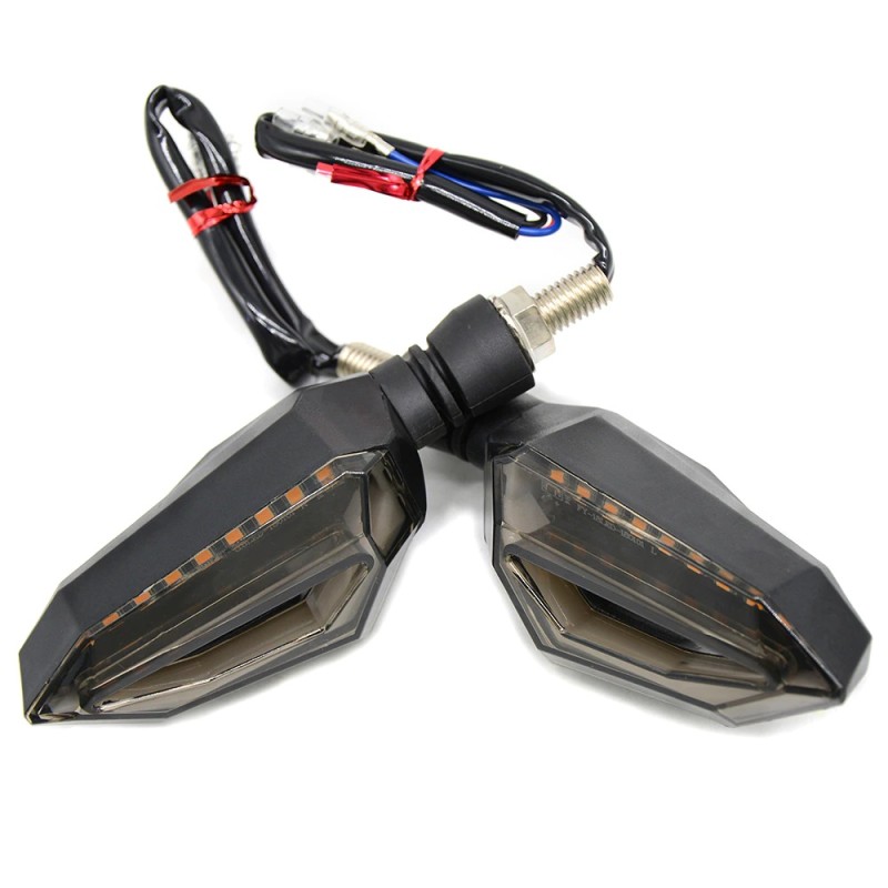 Set 2 lampi Semnalizare Moto cu LED, cu 2 functii, pozitie si semnalizare, 12V - AVX-T181220-1 - AVEX