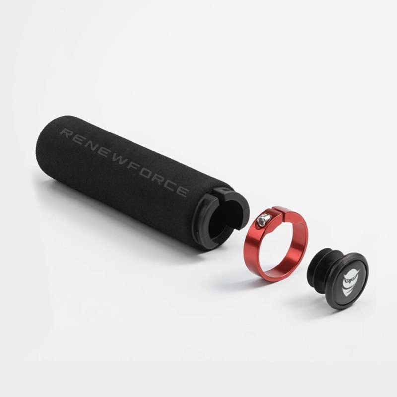 Set 2 manere ghidon bicicleta, material burete + plastic, cu inele din aluminiu