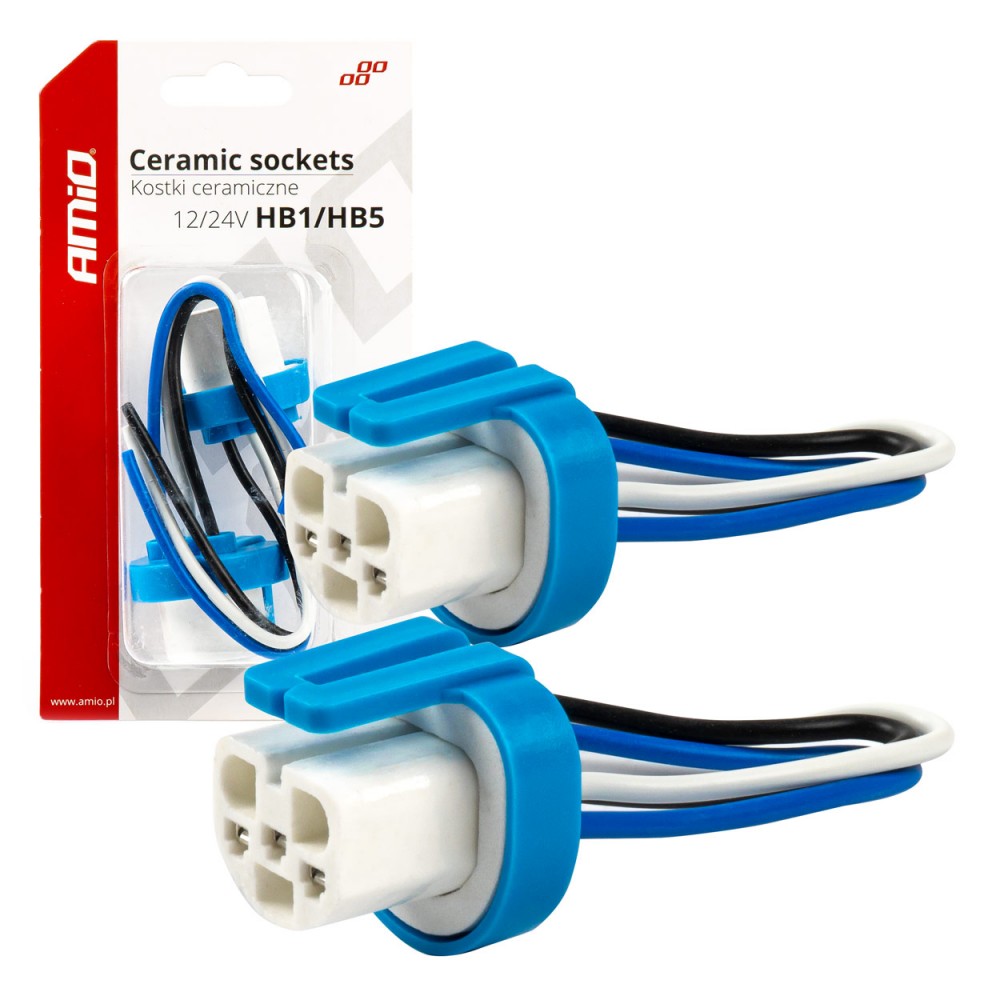 Set 2 mufe ceramice drepte, soclu HB1, HB5, rezistente termic - AVX-AM03057 - AMIO