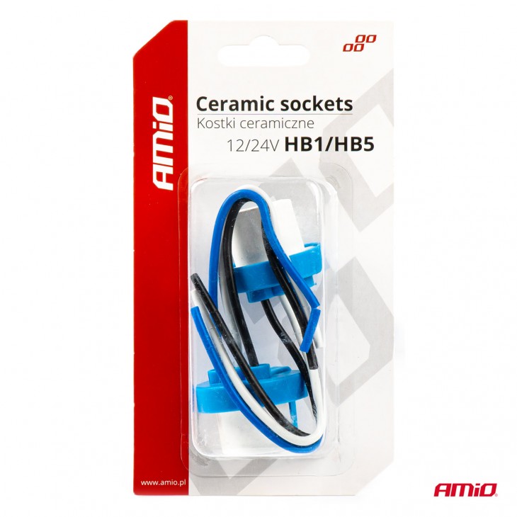 Set 2 mufe ceramice drepte, soclu HB1, HB5, rezistente termic - AVX-AM03057 - AMIO