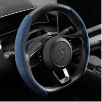 Set 2 ornamente volan finisaj ALCANTARA ALBASTRU, dimensiune universala