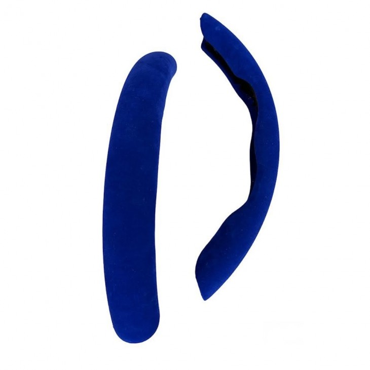 Set 2 ornamente volan finisaj ALCANTARA ALBASTRU, dimensiune universala - AVX-T021023-6A - AVEX