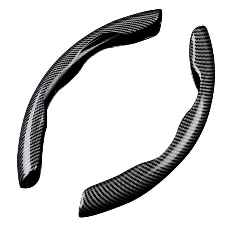Set 2 ornamente volan finisaj CARBON NEGRU, dimensiune universala - AVX-T021023-7N - AVEX