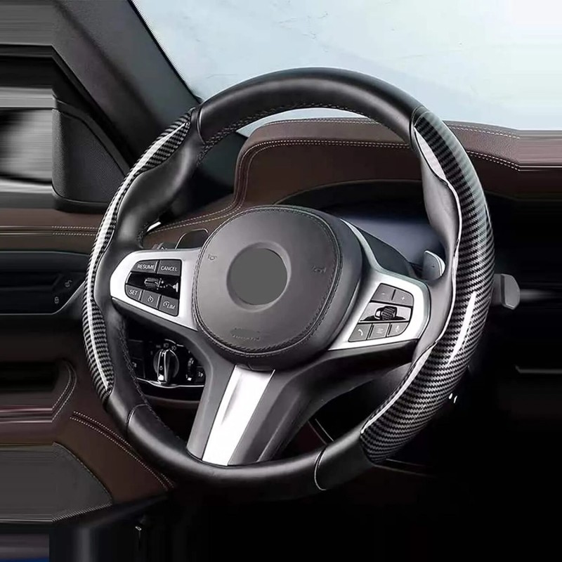 Set 2 ornamente volan finisaj CARBON NEGRU, dimensiune universala - AVX-T021023-7N - AVEX