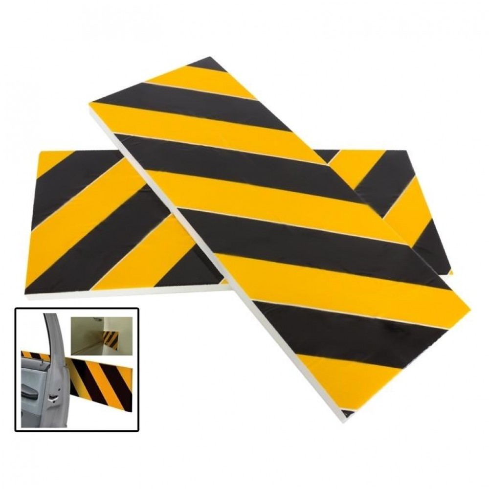 Set 2 placi de protectie coliziune portiera auto pentru garaje sau parcari, 50 x 20 cm - AVX-AG566 - AVEX