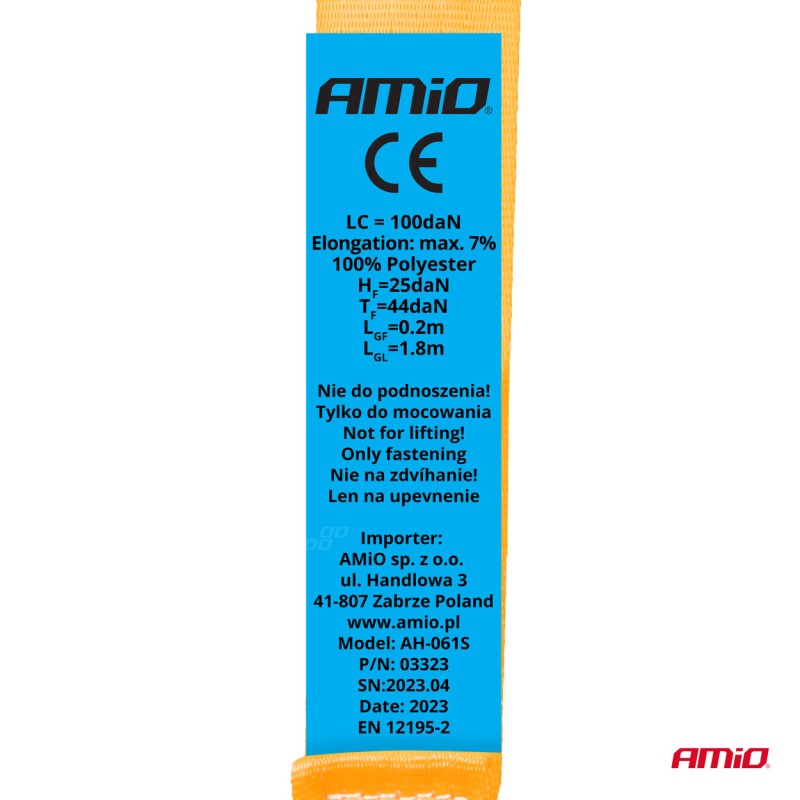 Set 2 x Chingi de asigurare marfa cu retractare automata, 200kg, dimensiune 18mm x 2m, model S-TYPE, AVX-AM03323 - AVX-AM03323 - AMIO