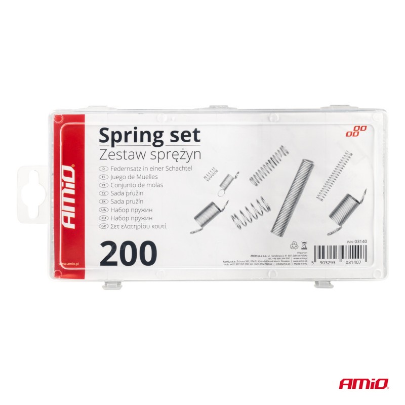Set 200 arcuri de compresie si extensie de diferite dimensiuni pentru reparatii - AVX-AM03140 - AMIO