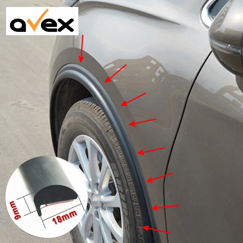 Set 4 buc. ornament protectie aripa din cauciuc culoare neagra - AVX-T290519-9 - AVEX