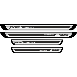 Set 4 bucati Protectii Praguri din autocolant Crom - Racing Sport