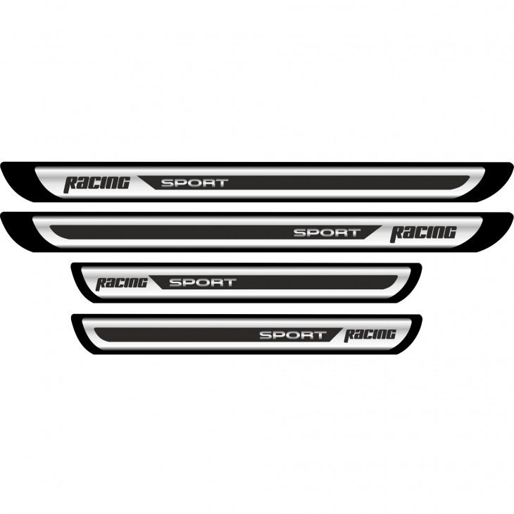 Set 4 bucati Protectii Praguri din autocolant Crom - Racing Sport - AVX-PRRS1 - AVEX