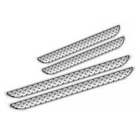 Set 4 bucati protectie praguri universale culoare crom si negru diamond
