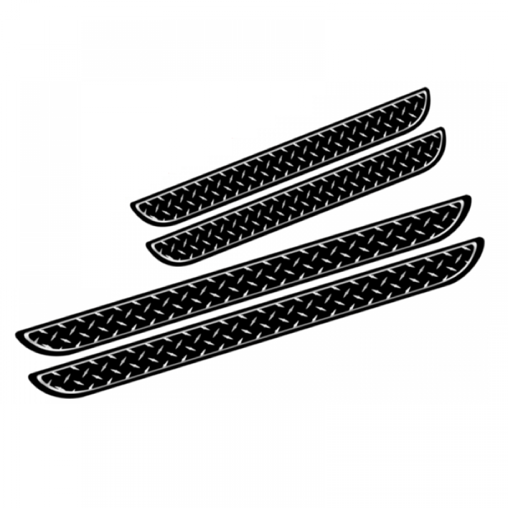 Set 4 bucati protectie praguri universale culoare neagra si crom diamond - AVX-PROT12 - AVEX