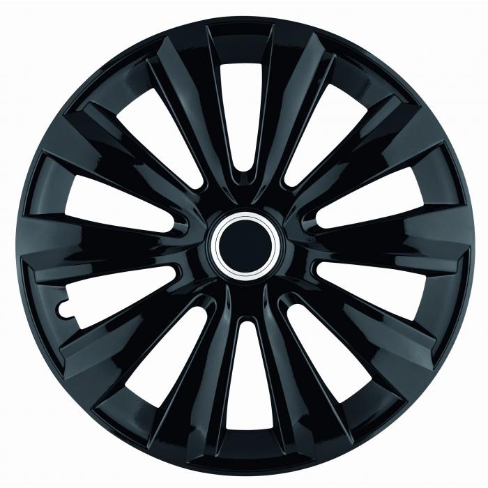 Set 4 capace roti model Delta Black, 16 inch, cu inel cromat - AVX-DELTAB-16 - AVEX