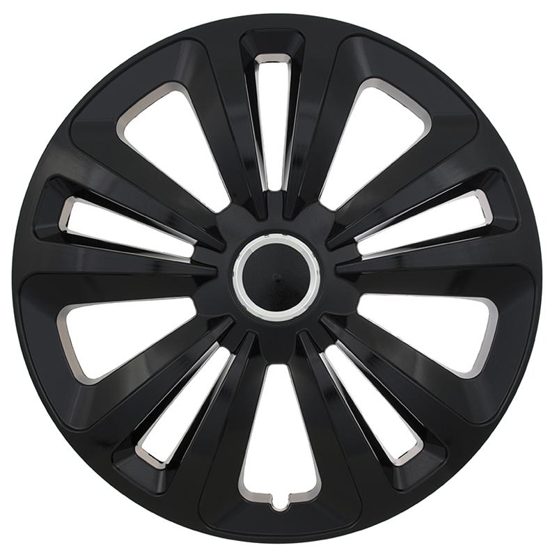 Set 4 capace roti model Terra Black, 16 inch, cu inel cromat - AVX-TERRAB-16 - AVEX