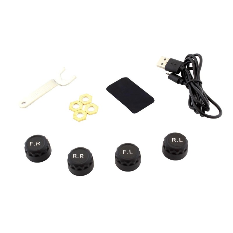 Set 4 senzori de presiune si temperatura anvelope cu afisaj LCD si incarcare Solara, AVX-AG678 - AVX-AG678 - AVEX