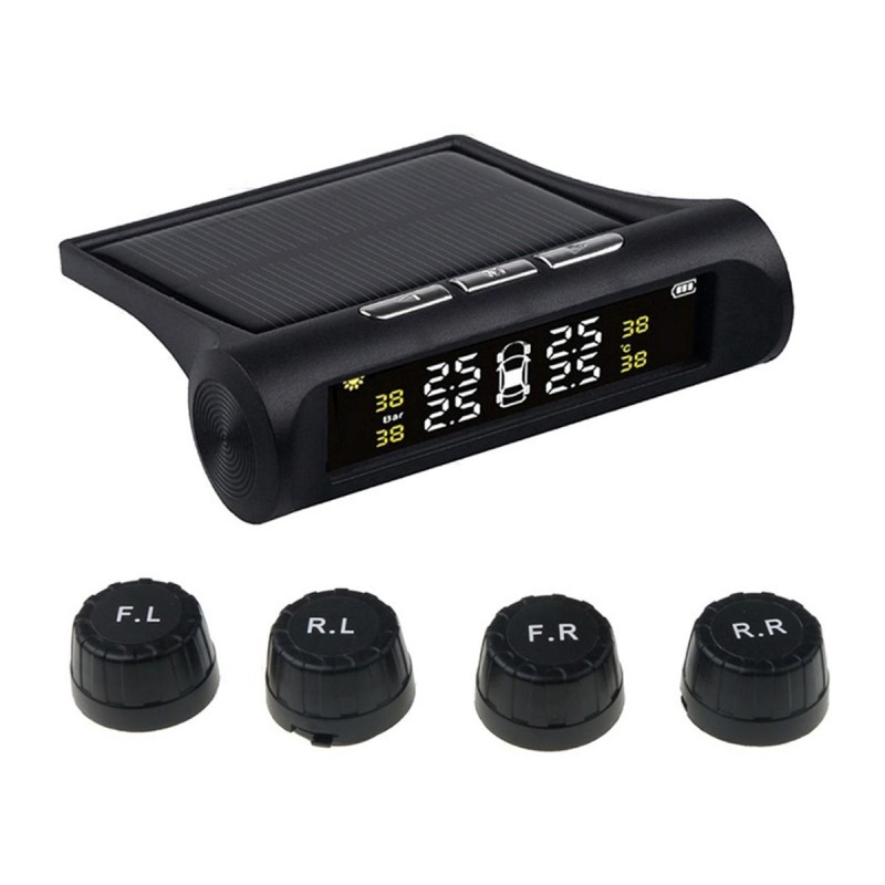 Set 4 senzori de presiune si temperatura anvelope cu afisaj LCD si incarcare Solara, AVX-AG678 - AVX-AG678 - AVEX