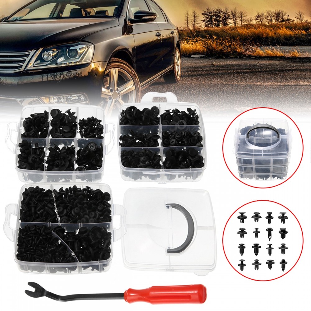 Set 625 clipsuri auto universale pentru montaj cu extractor inclus - AVX-AG741 - AVEX