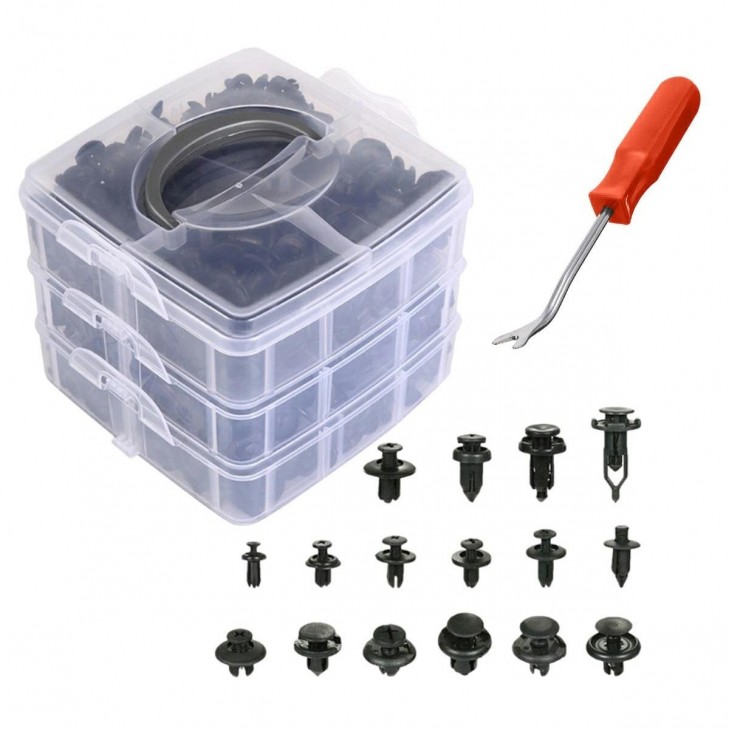 Set 625 clipsuri auto universale pentru montaj cu extractor inclus - AVX-AG741 - AVEX
