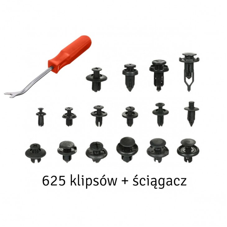 Set 625 clipsuri auto universale pentru montaj cu extractor inclus - AVX-AG741 - AVEX