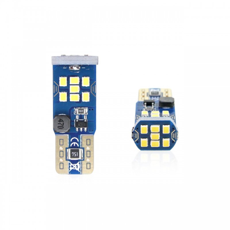 Set becuri auto cu LED CANBUS UltraBright compatibil T10 W5W 21 SMD Alb 12V/24V, destinat competitiilor auto sau off-road - AVX-AM02445 - AMIO