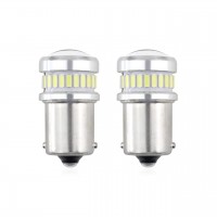 Set becuri auto cu LED CANBUS compatibil P21 R5W/R10W 30 SMD Alb 12V/24V, destinat competitiilor auto sau off-road