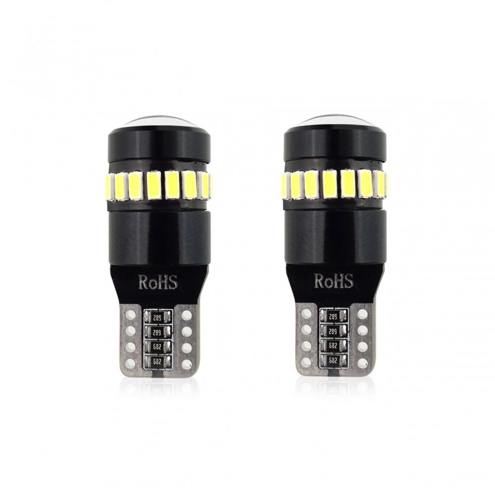 Set becuri auto cu LED CANBUS compatibil T10 W5W 19 SMD Alb 12V, destinat competitiilor auto sau off-road