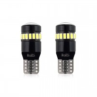 Set becuri auto cu LED CANBUS compatibil T10 W5W 19 SMD Alb 12V, destinat competitiilor auto sau off-road