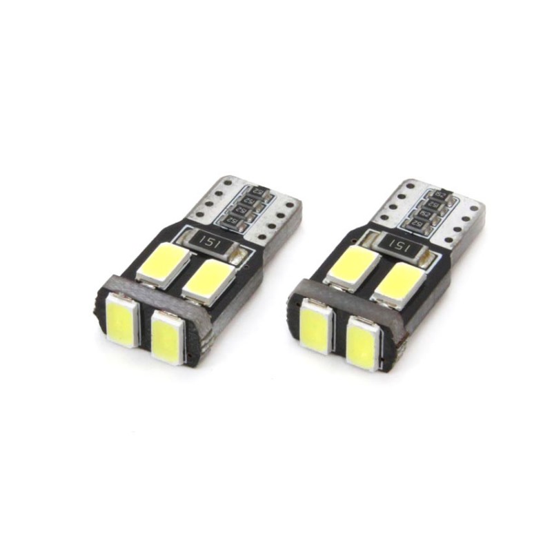 Set becuri auto cu LED CANBUS compatibil T10 W5W 6 SMD Alb 12V, destinat competitiilor auto sau off-road - AVX-AM01622 - AMIO