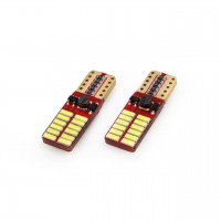 Set becuri auto cu LED CANBUS compatibil T10e W5W 24 SMD Alb 12V/24V, destinat competitiilor auto sau off-road