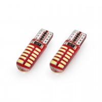Set becuri auto cu LED CANBUS compatibil T10e W5W 24 SMD SILCA Alb 12V, destinat competitiilor auto sau off-road