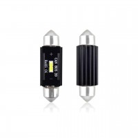 Set becuri auto cu LED CANBUS sofit compatibil C5W 1 SMD 39mm Alb 12/24V, destinat competitiilor auto sau off-road