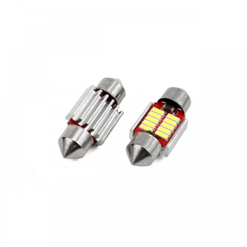 Set becuri auto cu LED CANBUS sofit compatibil C5W 10 SMD 31mm Alb 12/24V, destinat competitiilor auto sau off-road - AVX-AM01288 - AMIO
