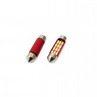 Set becuri auto cu LED CANBUS sofit compatibil C5W 12 SMD 39mm Alb 12/24V, destinat competitiilor auto sau off-road