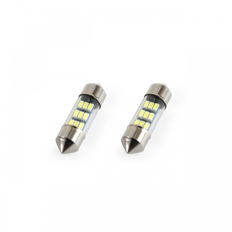 Set becuri auto cu LED sofit compatibil C5W 9 SMD 31mm Alb 12V, destinat competitiilor auto sau off-road - AVX-AM01089 - AMIO