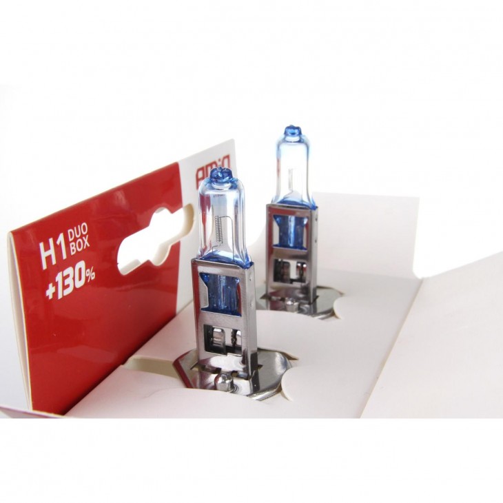 Set becuri cu halogen H1 12V 55W LumiTec LIMITED + 130% DUO BOX - AVX-AM01404 - AMIO