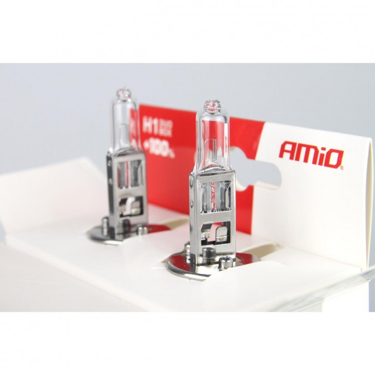 Set becuri cu halogen H1 12V 55W LumiTec SILVER + 100% DUO BOX - AVX-AM01401 - AMIO