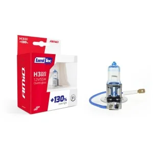 Set becuri cu halogen H3 12V 55W LumiTec LIMITED + 130% DUO BOX, AMIO