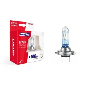 Set becuri cu halogen H7 12V 55W LumiTec LIMITED + 130% DUO BOX, AMIO