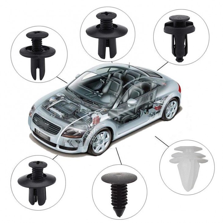 Set cleme - clipsuri reconditionare auto, 100 piese, diferite modele - AVX-AM02830 - AMIO