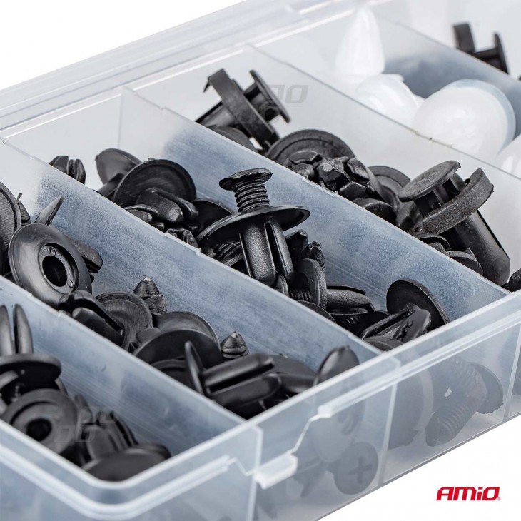Set cleme - clipsuri reconditionare auto, 100 piese, diferite modele - AVX-AM02830 - AMIO