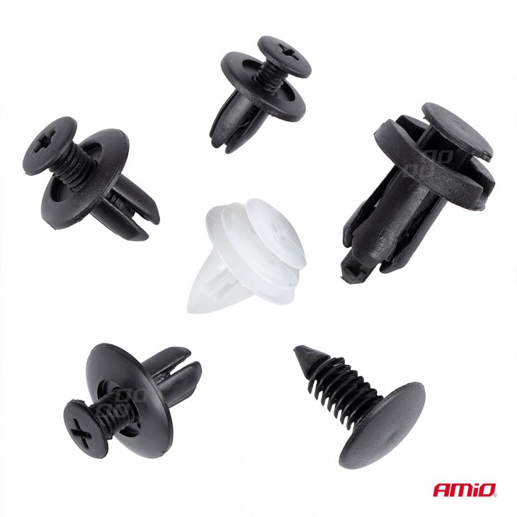 Set cleme - clipsuri reconditionare auto, 100 piese, diferite modele - AVX-AM02830 - AMIO