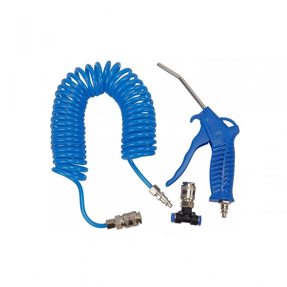 Set de suflat cu pistol, furtun spiralat, cuplaje, 10ATM - AVX-AM02158 - AMIO