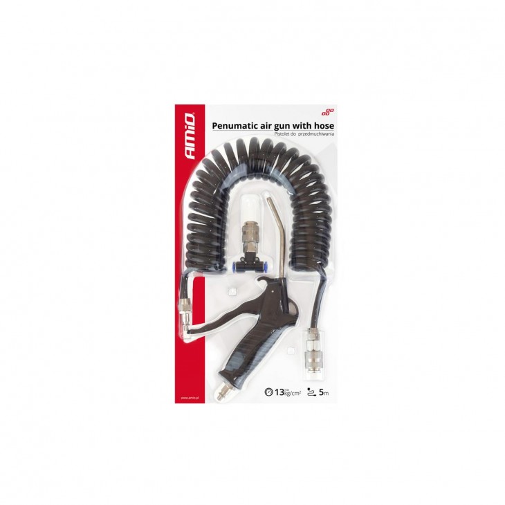 Set de suflat cu pistol, furtun spiralat, cuplaje, 13ATM - AVX-AM02159 - AMIO
