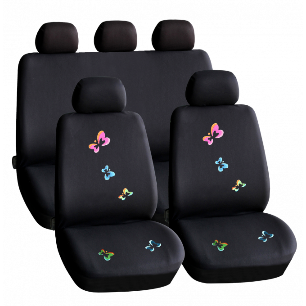 Set huse scaun auto ieftine, Universale 9 piese, model BUTTERFLY - AVX-HSA009 - AVEX