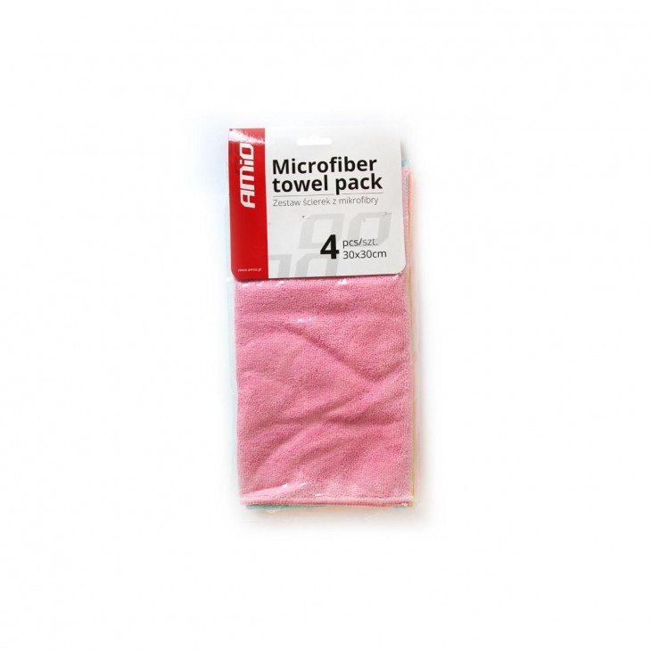 Set lavete microfibre 4 buc 30x30 cwash-02 - AVX-AM01046 - AMIO
