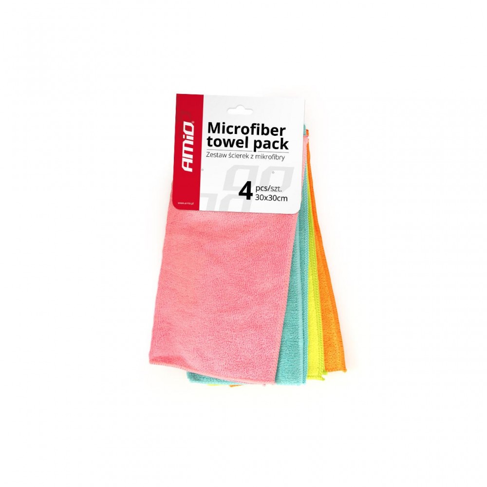 Set lavete microfibre 4 buc 30x30 cwash-02 - AVX-AM01046 - AMIO