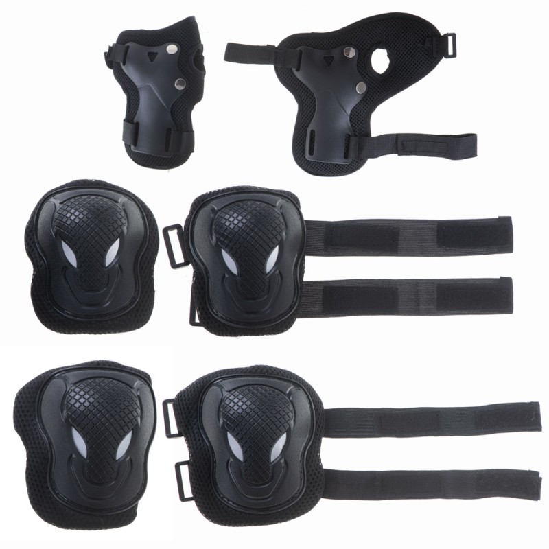 Set pentru copii, 6 x protectii pentru genunchi, coate si incheieturi (bicicleta, role, skateboard, patine) - AVX-KX5069 - AVEX