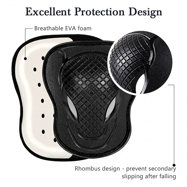 Set pentru copii, 6 x protectii pentru genunchi, coate si incheieturi (bicicleta, role, skateboard, patine) - AVX-KX5069 - AVEX