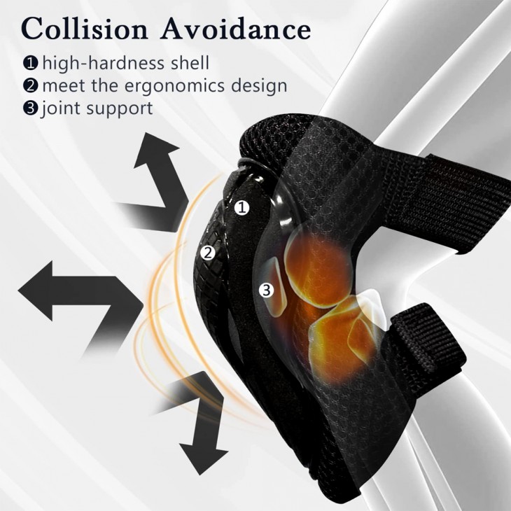Set pentru copii, 6 x protectii pentru genunchi, coate si incheieturi (bicicleta, role, skateboard, patine) - AVX-KX5069 - AVEX